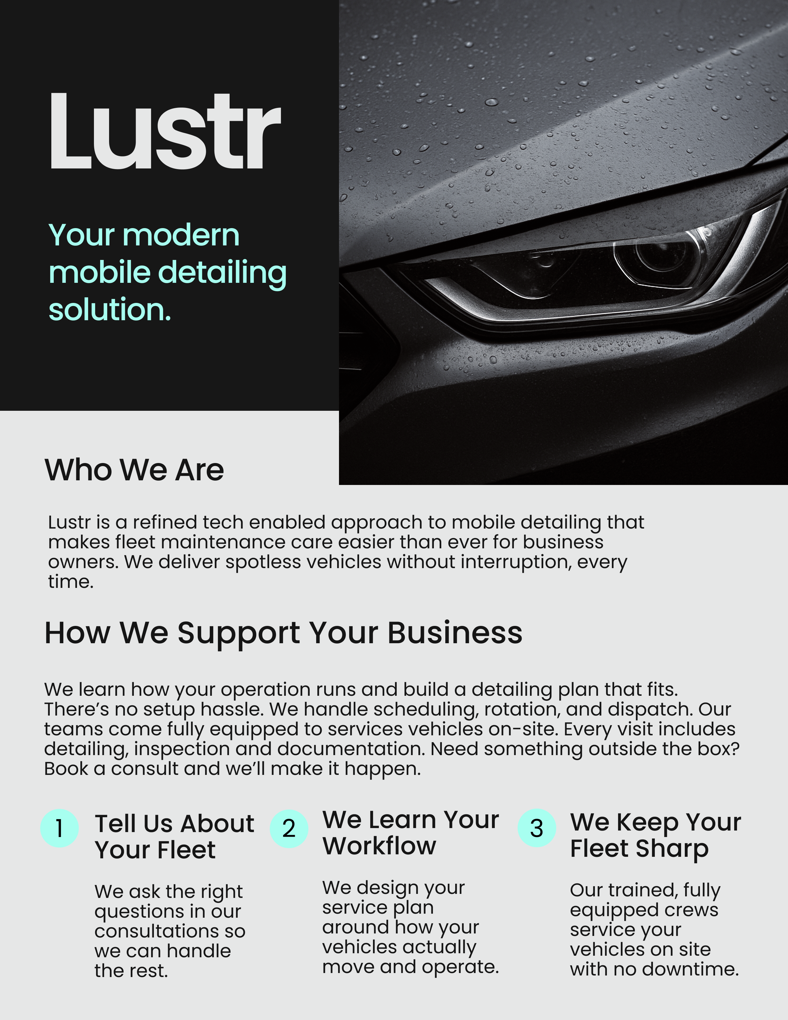 Lustr B2B partner card — front
