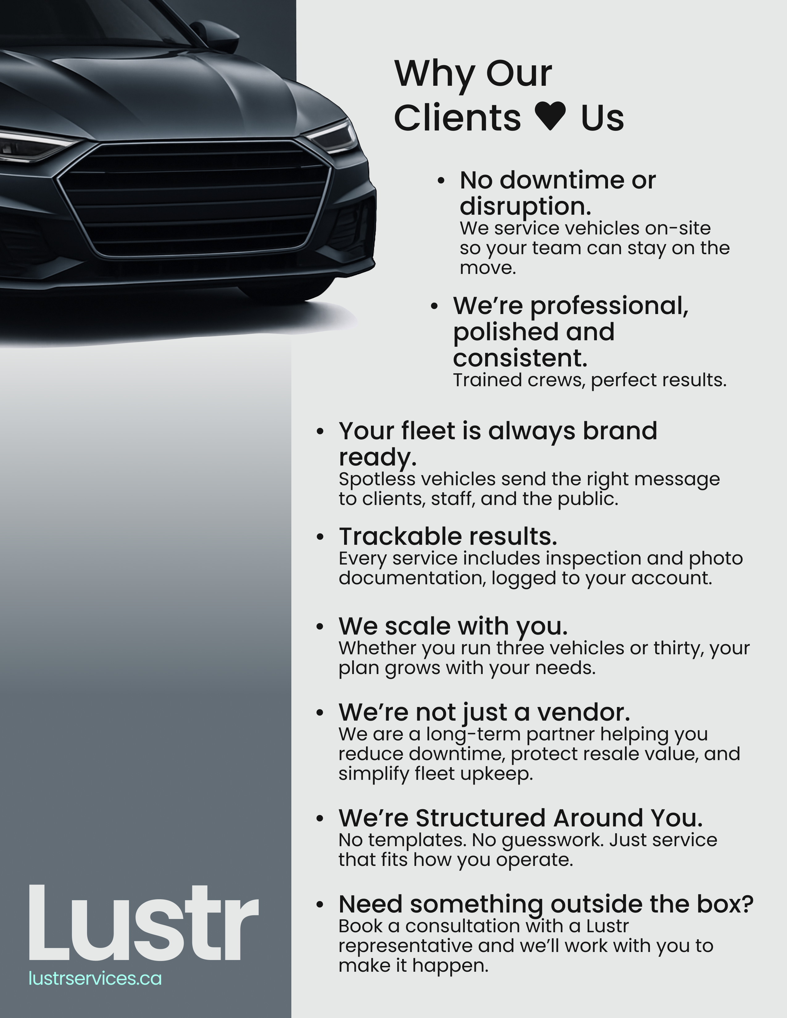 Lustr B2B partner card — back